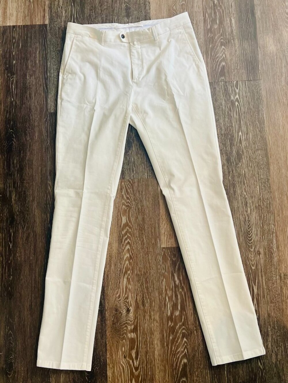 SuitSupply Porto White Dress Pants Size 50 Slim Fit Cotton Stretch Trousers
